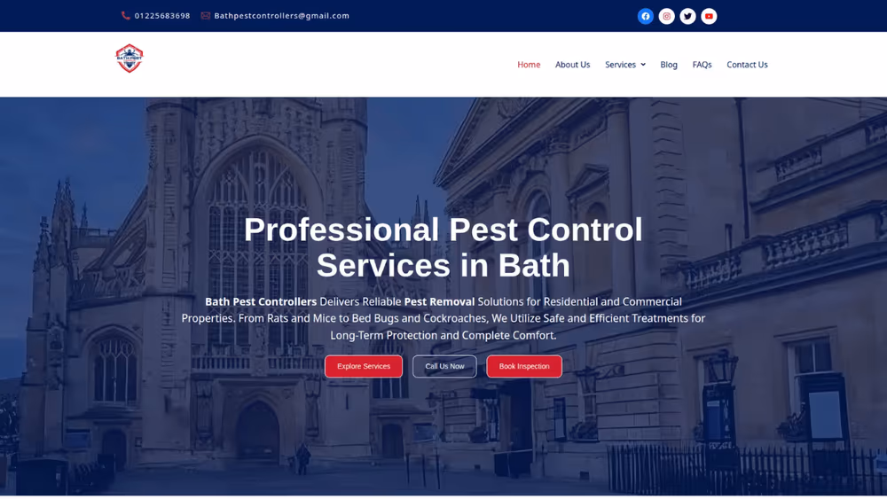 Bath Pest Control Website project visual